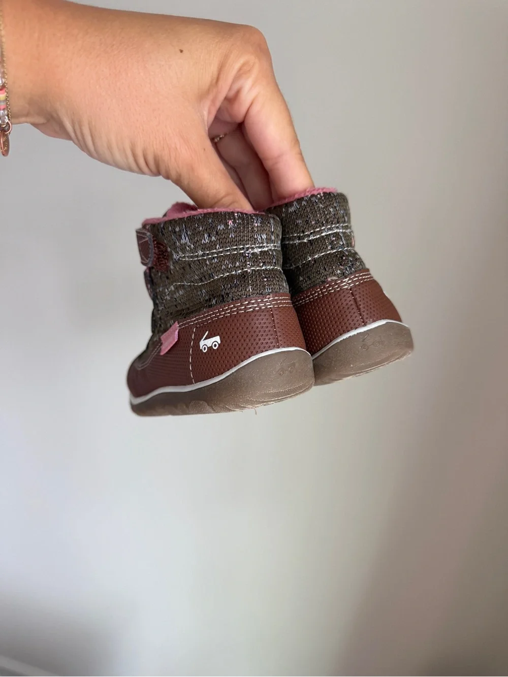 Kids Brown and Pink Winter Boots - See Kai Run